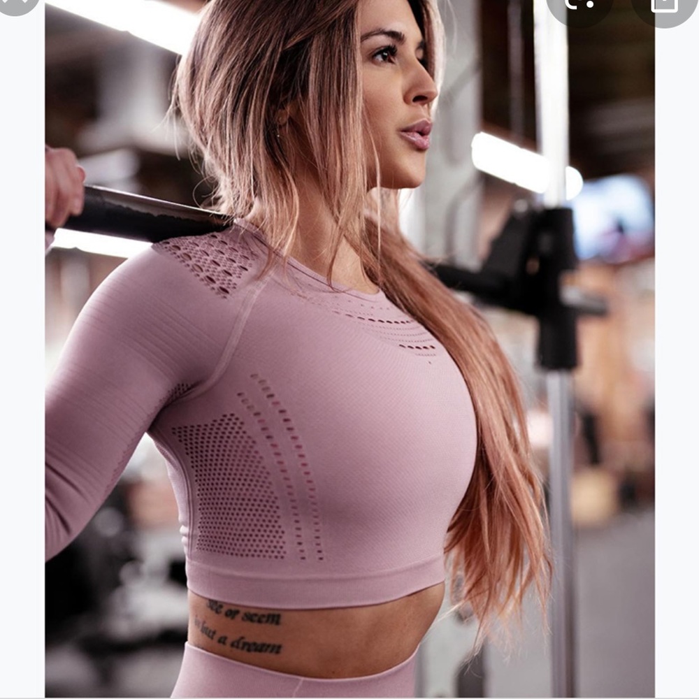 Gymshark Pink Seamless Long Sleeve Crop